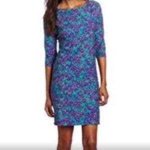 Lilly Pulitzer 100 % Cotton Floral Cassie Shift Dress Size Medium